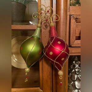 Whimsical Finial Ornaments (Unbreakable) Set/2